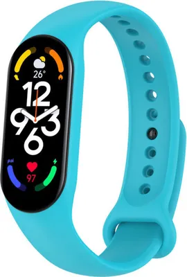 Produktbild von Strap-it Xiaomi Mi Band 7 Silikonarmband (Hellblau)