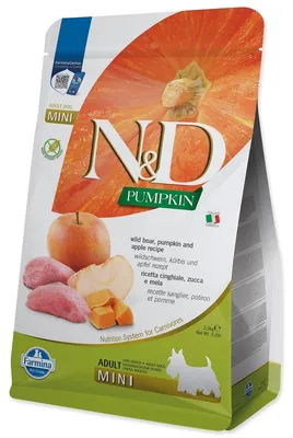 Zdjęcie produktu dla Karma N&D dla psów dorosłych Mini, bezzbożowa, dynia, dzik i jabłko, 2,5 kg