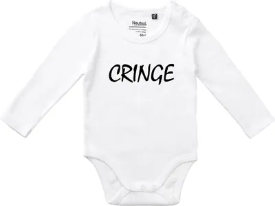 Produktbild von Huuraa Baby Body Cringe Jugendwort 68 White  Baumwolle Fairtrade Langarmbody Geschenkidee