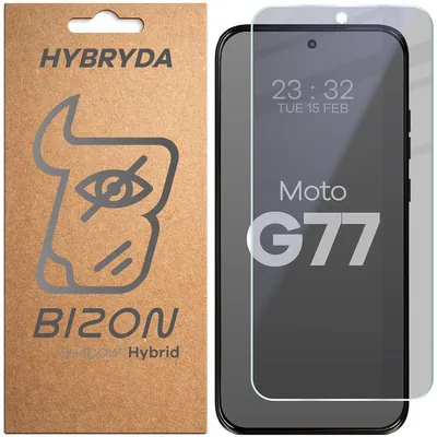 Produktbild von Hybridglas mit Privatschutzfilter für Motorola Moto G77 5G, Bizon Hybrid Shadow, Matt