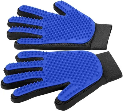 Produktbild von 255 Noppen Silikon Pflegehandschuhe gegen Haare für Hunde und Katzen