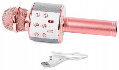 Obrázok produktu pre Verk 01377 Karaoke Bluetooth mikrofon, 1800mAh světle růžová