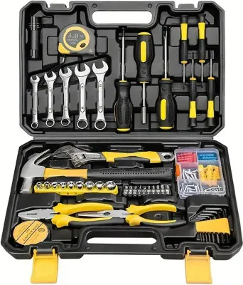 Image de Jeu d'outils de 88 pièces - Mallette à outils - Multifonction - Pour la réparation automobile et le bricolage - Pour le métal - Avec boîte de rangement