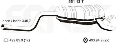 Produktbild von ERNST 551137 Endschalldämpfer für FIAT PUNTO (188) Auspuff