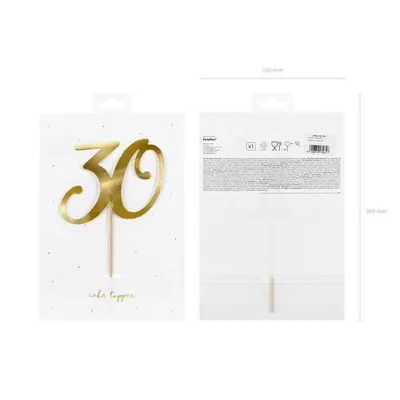 Produktbild von Tortenaufsatz „30“, gold, 20,5cm