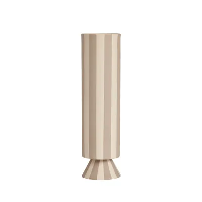 Produktbild von OYOY Toppu, Zylinderförmige Vase, Steingut, Beige, Tisch, Drinnen, 310 mm