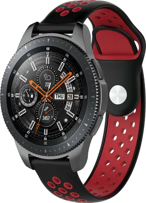 Produktbild von Strap-it Samsung Galaxy Watch 46mm Sportarmband (Schwarz / Rot)