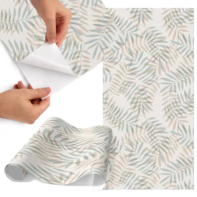 Produktbild von Möbelfolie 50x100 cm - Klebefolie Möbel - Selbstklebende Folie - Folie für Möbel - Möbelfolie Küche - Klebefolie Küche - Möbelfolie Schrank - Wasserdicht - Abwaschbar - Selbstklebend - Luftblasenfrei - Rückstandslos entfernbar - Laubästhetik