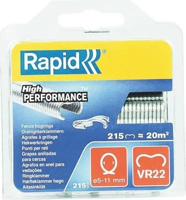 Image de Agrafes à Grillage VR22 Rapid Agraf, Galvanisées, 215 Pièces, Acier Plastifié, Agrafeuse Manuelle