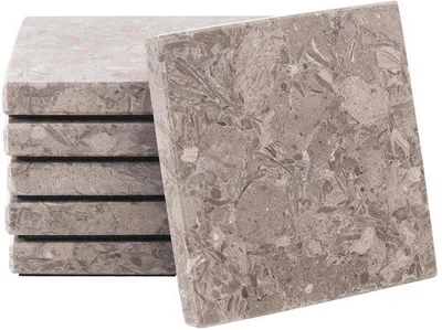 Immagine prodotto di Sottobicchieri in marmo, quadrati, 3,5 pollici, stile oceanico, realizzati a mano, stile da bar, sottobicchieri moderni per il bar di casa, sottobicchieri assorbenti, set da 6 pezzi