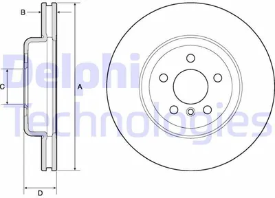 Produktbild von 2x DELPHI Bremsscheibe BG9154C für BMW 5 Touring (F11) 5 Limousine (F10) 66 2mm