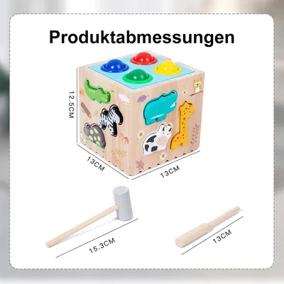 Produktbild von Sensorisches Lernspielzeug, 8-in-1 Montessori-Spielzeug, Formensteckspiel für Kinder zur Frühförderung