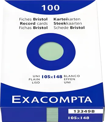 Image de EXACOMPTA Fiches DIN A6 quadrillées couleurs assorties 100 fiches