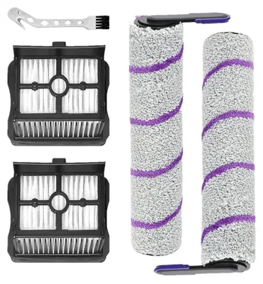 Ersatzset 2 Borstenrollen + 2 HEPA-Filter für Rowenta X-Clean 10
