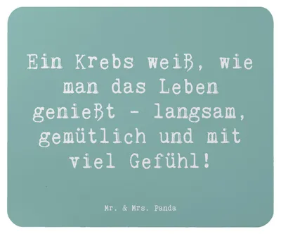 Produktbild von Mr. & Mrs. Panda Mouse Pad Spruch Krebs Genießer - Meeresbrise - Geschenk, Tierkreiszeichen, Achtsamkeit, mauspad laptop, Geschenke Sternzeichen, Empathie, Astrologie