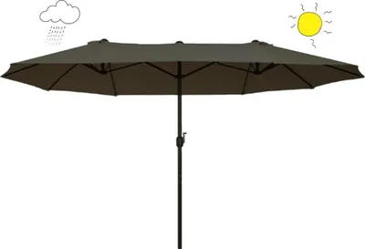 Produktbild von Doppelsonnenschirm,Sonnenschirm mit Handkurbel,Balkonschirm Strandschirm, Sonnenschutz für Garten 455 x 265 cm