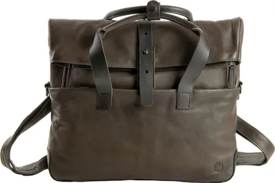 Produktbild von HAROLD'S Leder Schultertasche Laptoptasche mit Laptopfach Mount Businessbag Taupe dunkelbraun