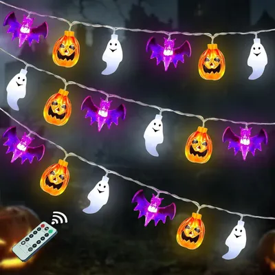 Zdjęcie produktu dla 300 cm dekoracyjne oświetlenie na Halloween - girlanda LED - dekoracja - lampion - dynia świetlna - oświetlenie zewnętrzne - do ogrodu