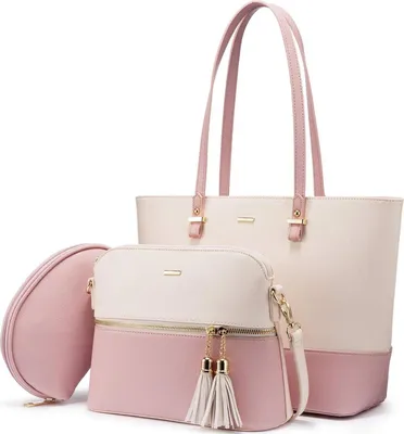 Produktbild von LOVEVOOK Damen Handtasche Set Leder Schultertasche 3-teilig