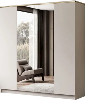 Produktbild von YOURHOUSE24 Kleiderschrank AURORA 4D KASCHMIR (Ausführung: mit Spiegel – Push to Open)