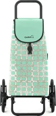 Image de Garmol Chariot de courses G3X3 Circulos - Mint - Chariot de courses à escalier, capacité 55L, en acier, pliable avec roues amovibles, fabriqué en Espagne