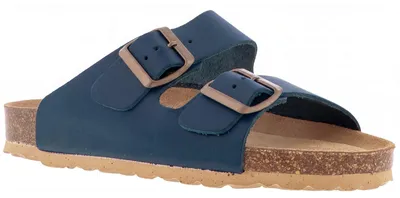 Produktbild von Bioline Leder-Pantoletten weit navy