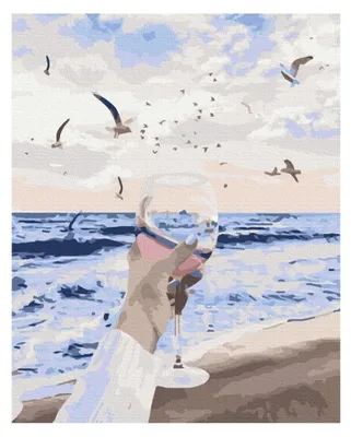 Produktbild von Malen nach Zahlen BRUSHME, 40x50 cm, "Meer in einem Glas"