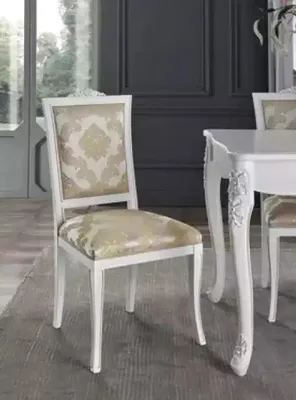 Immagine prodotto di Sedia imbottita di design ideale per la sala da pranzo, realizzata in legno massello