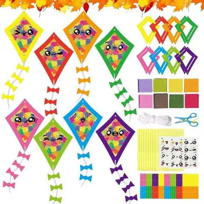 Productafbeelding van Herfst raamafbeeldingen knutselset kinderen, 15 stuks papieren