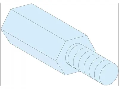 Produktbild von Schneider PrismaSeT-P, LVS03186 Abstandshalter, hexagonal,M5,Höhe=23mm