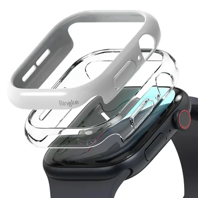 Immagine prodotto di Ringke Slim (2 pezzi) custodia protettiva per Apple Watch 10 (46 mm) – trasparente / grigio chiaro