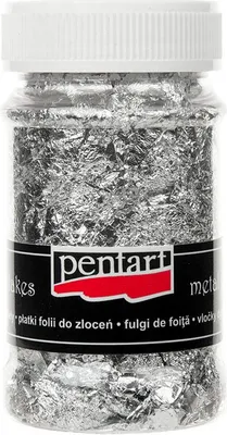 Produktbild von PENTART Deco-Metall-Flocken silbern Flocken Silber petals 100 ml M8
