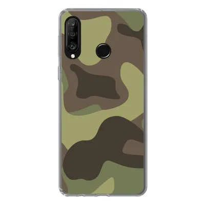 Produktbild von MuchoWow® Handyhülle Schutzhülle Hülle für Huawei P30 Lite Illustration eines Tarnmusters Silikon Softcase Handy Hülle - Handyhülle