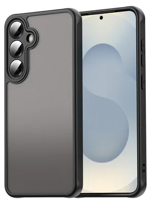 Immagine prodotto di Custodia per Samsung Galaxy S24+, retro traslucido opaco con protezione della fotocamera, custodia protettiva antiurto Nero