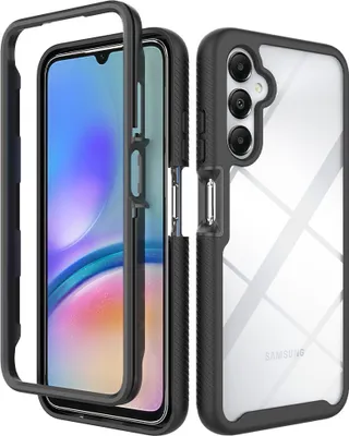 Produktbild von Galaxy A05s Hülle, Hybrid Transparente Rückseite TPU Bumper Stoßfest Schutzhülle für Samsung Galaxy A05s Schwarz