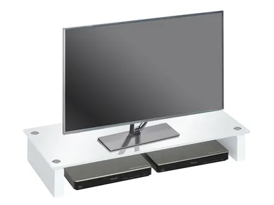 Produktbild von MAJA Möbel TV-Board Weiß – Glas TV-Tisch, ESG-Sicherheitsglas, Lowboard, Fernsehtisch, Monitorerhöhung, modernes Design, stabil & geräumig 82 cm