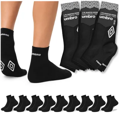 Productafbeelding van UMBRO Heren Quarter Sokken 9 Paar, Zwart 39/42, AI-gegenereerde afbeelding