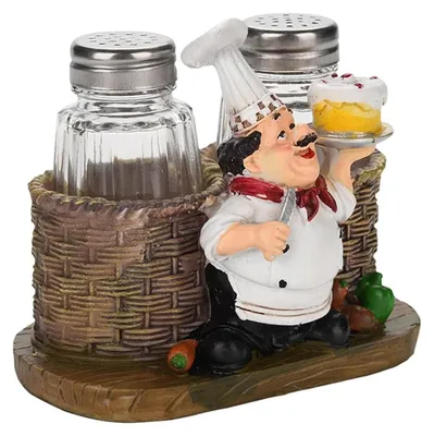 Immagine prodotto di Omgoods - Set di macinini pere pepe a forma di chef