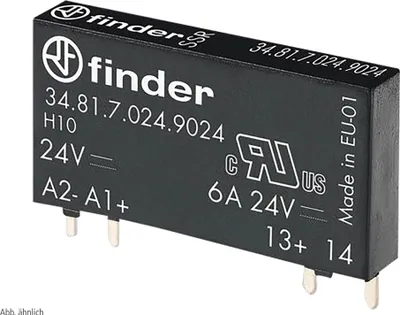 Zdjęcie produktu dla Przekaźnik wtykowy/drukujący FINDER SSR 24 V DC, 6 A, 1 zestyk zwierny 34.81.7.012.9024