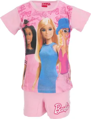 Zdjęcie produktu dla Barbie Shortama - Piżama dziecięca i piżama letnia ze 100% bawełny Różowy 3 lata