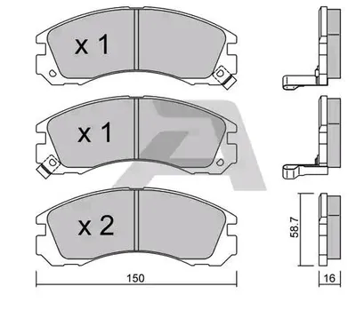Produktbild von AISIN Bremsbeläge Satz Vorne Bremsklötze für MITSUBISHI OUTLANDER III (GGW, GFW, ZJ) BPMI-1902