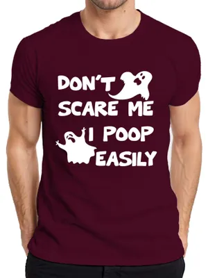Produktbild von DON'T SCARE ME I POOP EASILY Lustig Halloween Geist Geschenk Herren T-Shirt, Burgundy, XL