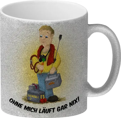 Produktbild von Ohne mich läuft gar nix! Glitzer-Glitzer-Kaffeebecher mit Turniertrottel
