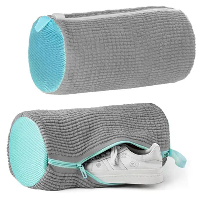Schuhwaschbeutel 2er-Pack, grau, 19x39 cm, Polyester, mit Reißverschluss