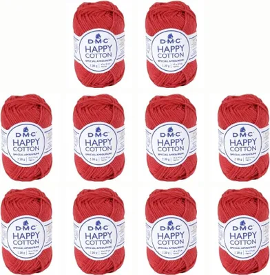 Zdjęcie produktu dla 10 motków DMC Happy Bawełna – miękka przędza ze 100% bawełny, nr 392 (kolor 789)