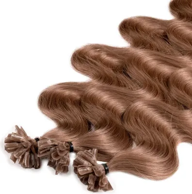 Produktbild von hair2heart Premium Extensions Echthaar Bondings Gewellt - 25 Strähnen 1g 60cm 8/1 hellblond asch
