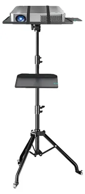 Immagine prodotto di Supporto per treppiede, regolabile in altezza, ripiani portaoggetti, 145 cm con ruote