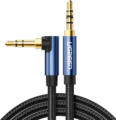 Produktbild von Ugreen gewinkeltes AUX-Kabel 2 x Miniklinke 3,5 mm 1,5 m blau (AV112)