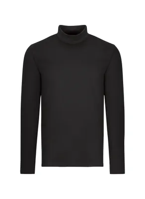 Produktbild von TRIGEMA Langarm Shirt mit Stehkragen Herren 637509 schwarz S