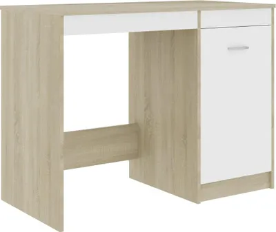 Obrázek produktu pro vidaXL Psací stůl White Sonoma Oak 100x50x76 cm výrobek ze dřeva